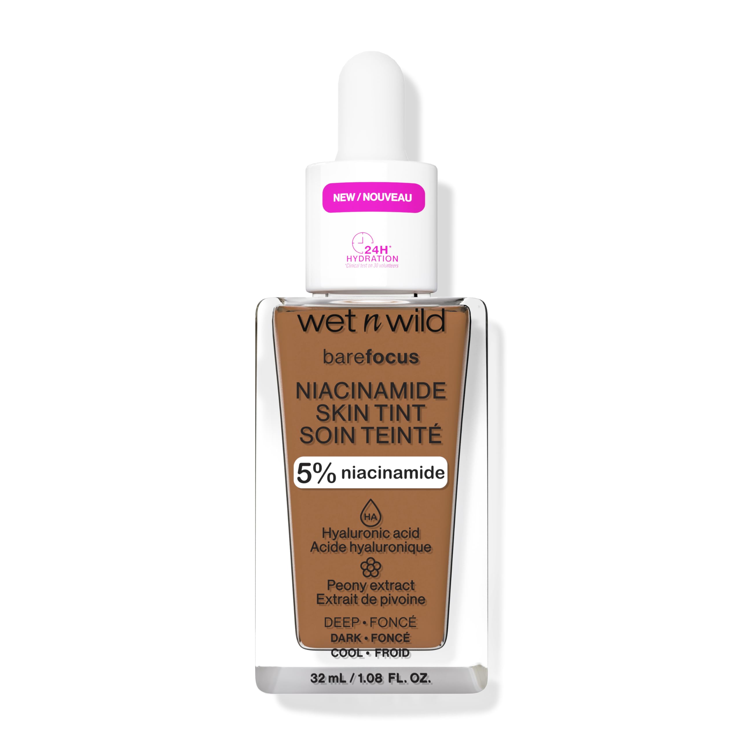 Wet n Wild Bare Focus Niacinamide Skin Tint, Lightweight Foundation with Buildable Formula