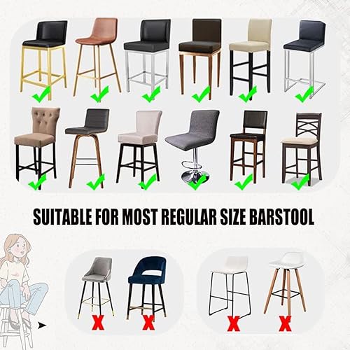 Miniatura 7 de Funda elástica para silla de respaldo corto, taburete de bar, solo fundas de silla (23)