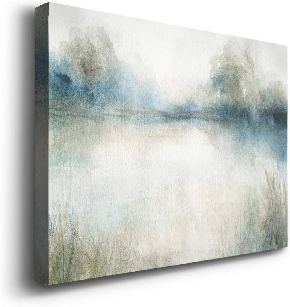Landscape Wall Art Premium Gallery Wrapped Canvas Abstract Ocean Forest Modern Artwork Decoration for Living Room Kitchen Bathroom Office, Ready to Hang