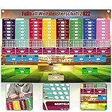 iZoeL WM 2022 Spielplan Plakat XXL 90x60cm Wasserdicht aus Stoff WM Poster Fußball Weltmeisterschaft Plan Tabellen Adventskalender für Fußball Liebhaber Fanartikel