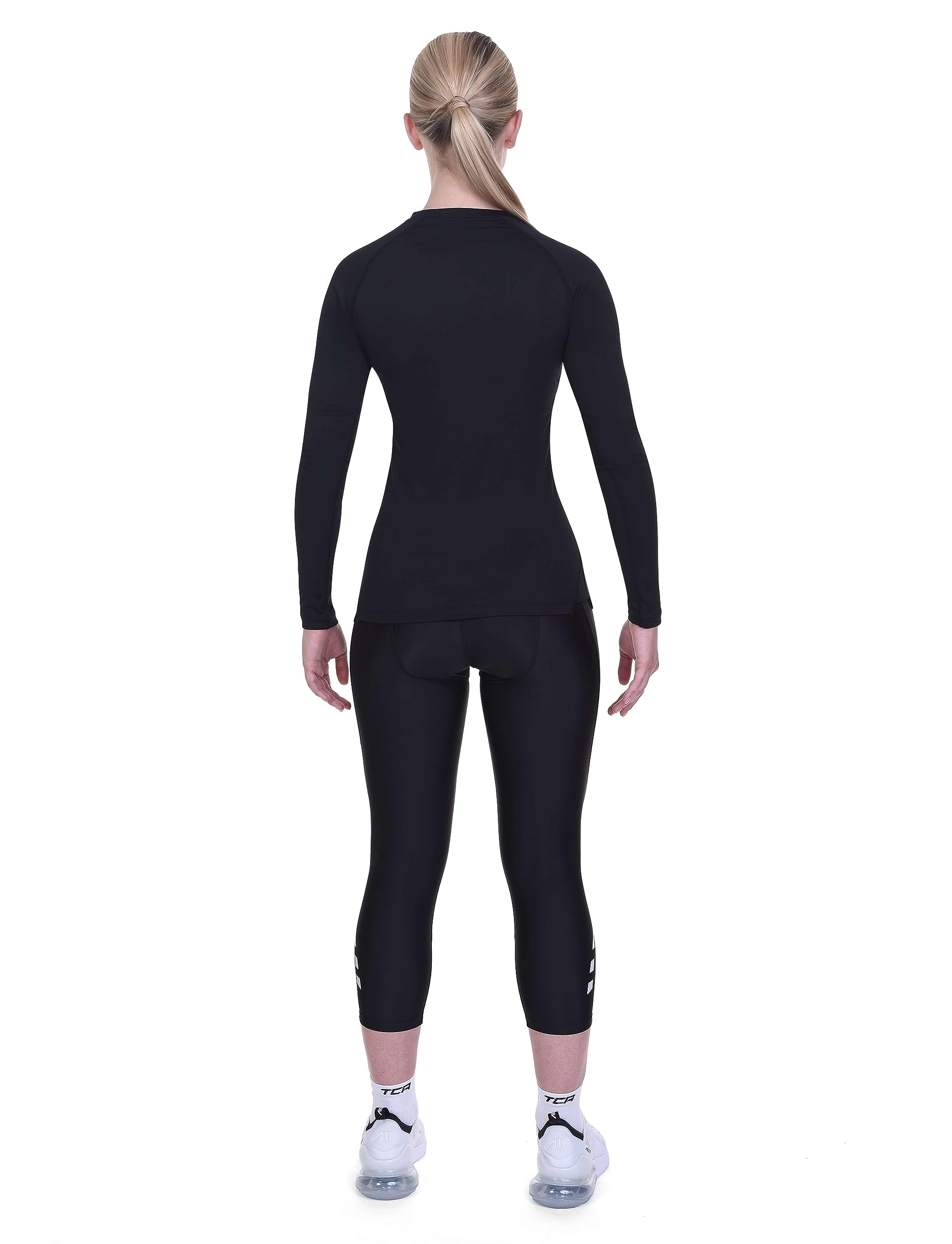 TCA Leggings da Ciclismo 3/4 Imbottiti per Donne. Pantaloncini da Bici a Vita Alta Traspiranti con Tasche Antiscivolo e Asciugatura Rapida