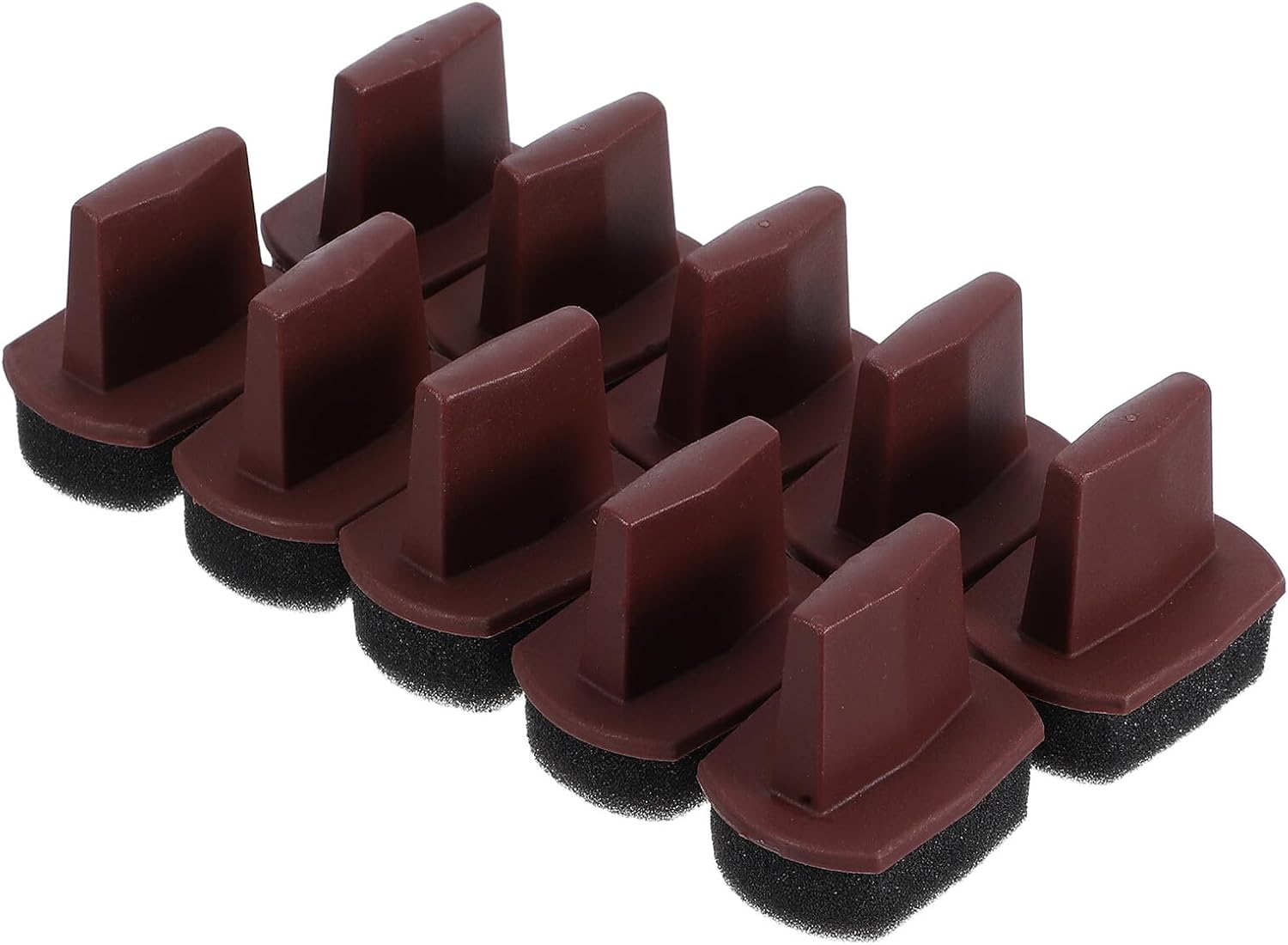 10pcs Brown Rhombus-Shaped Paint Sponges with Handle, Multipurpose Sponge Applicator Set for Art, Leather, Furniture, Car Seat Cleaning, and DIY Painting Projects