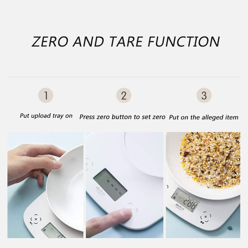 Báscula Digital De Cocina, Báscula De Precisión para Repostería Doméstica, Báscula Electrónica Comercial para Pesar Alimentos con Cero, Tara Y Retroiluminación