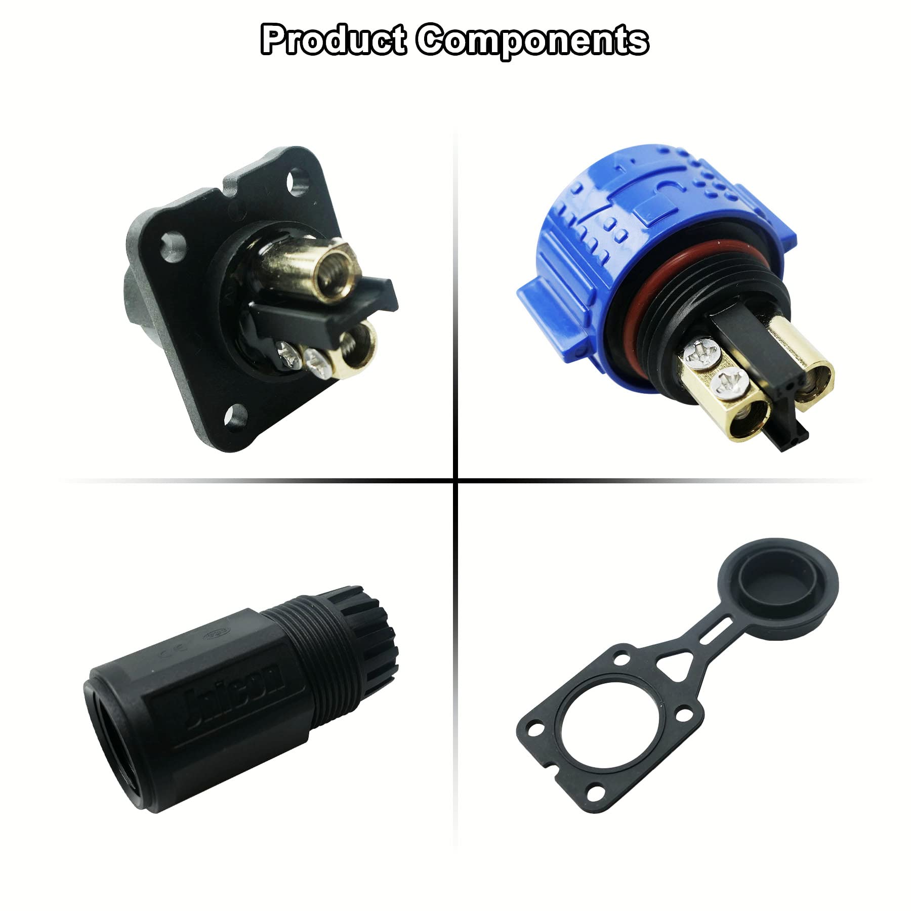 Juego de receptáculos de enchufe de motor de arrastre, conector de alimentación CC para barco marino de 12/24/36/48 voltios, impermeable para motor de arrastre/aparejo de abajo/carrete de pesca