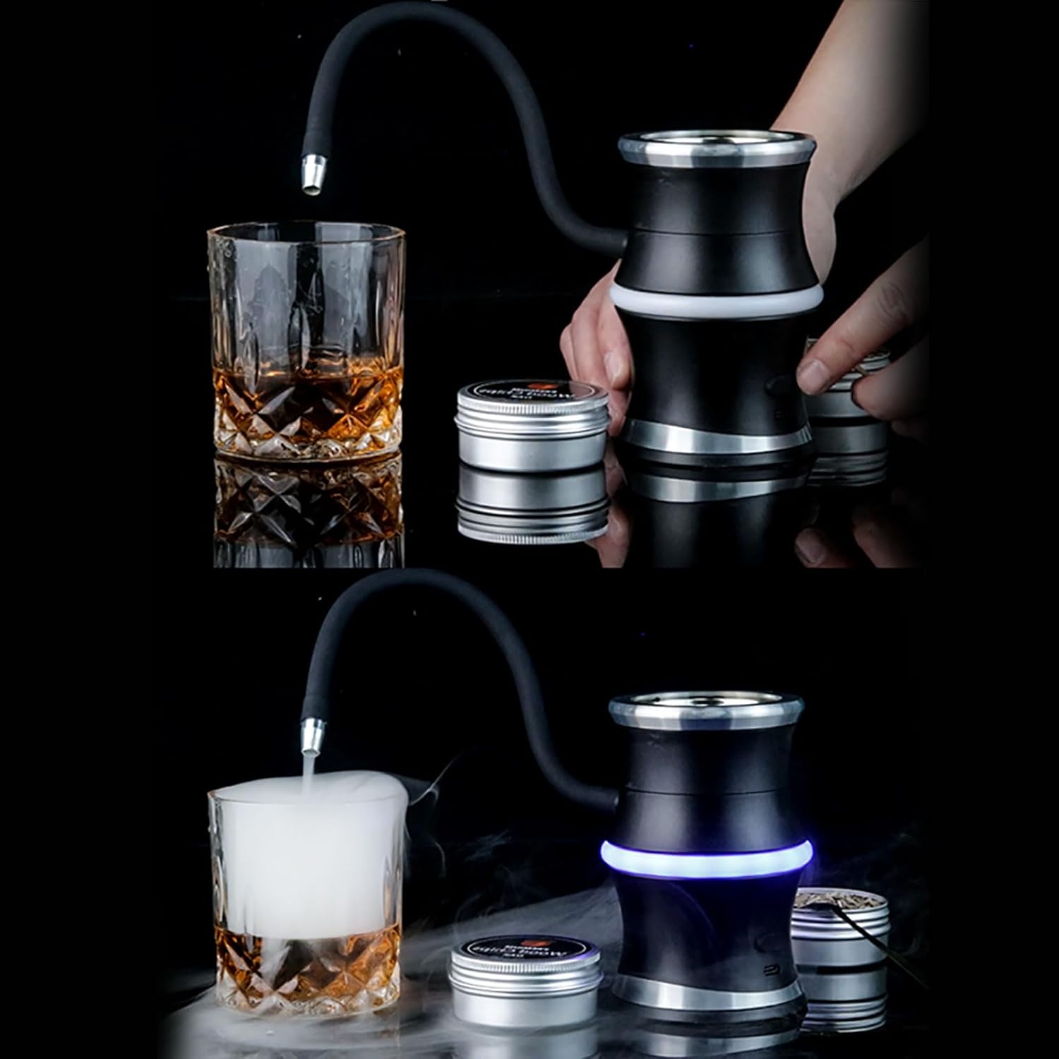 USB Rechargeable Transportable Drink Smoker with LED Radiances for Irish Liquor Food Puffing Excellent Present Set Male Dad Husband USB Rechargeable Drink Smoker LED Exhaust Machine for Cocktails