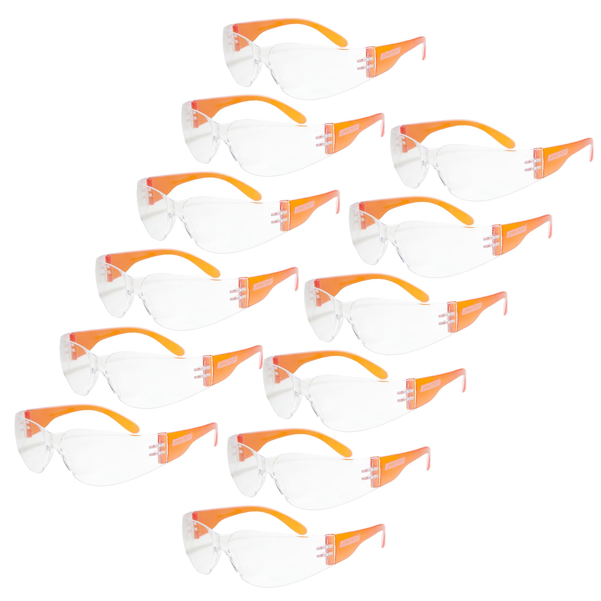 JORESTECH Gafas – Gafas protectoras UV 400, Pack de 12 - Naranja -