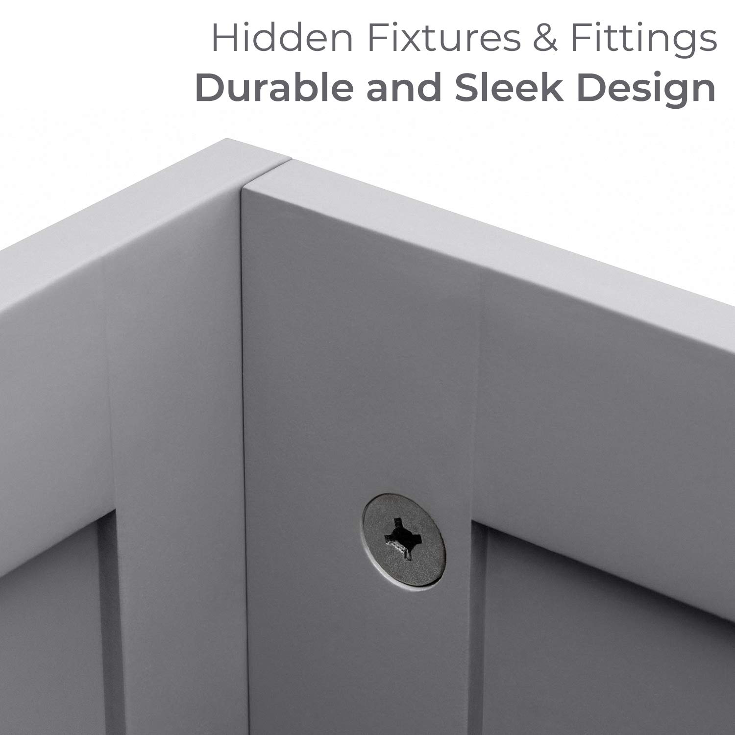 CHRISTOW Small Bathroom Storage Unit, Grey & Bamboo Toilet Roll