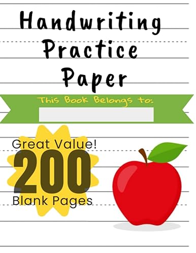 Handwriting Practice Paper This is the classic wide-lined blank paper that you learned on in school. It is simple. It's easy to use. And kid's love