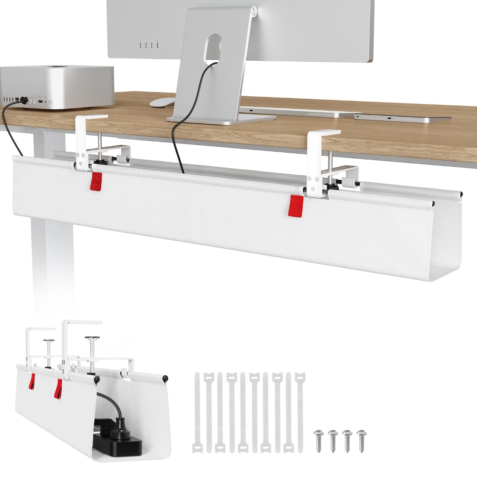 Univivi No Drill Under Desk Cable Management Tray 36