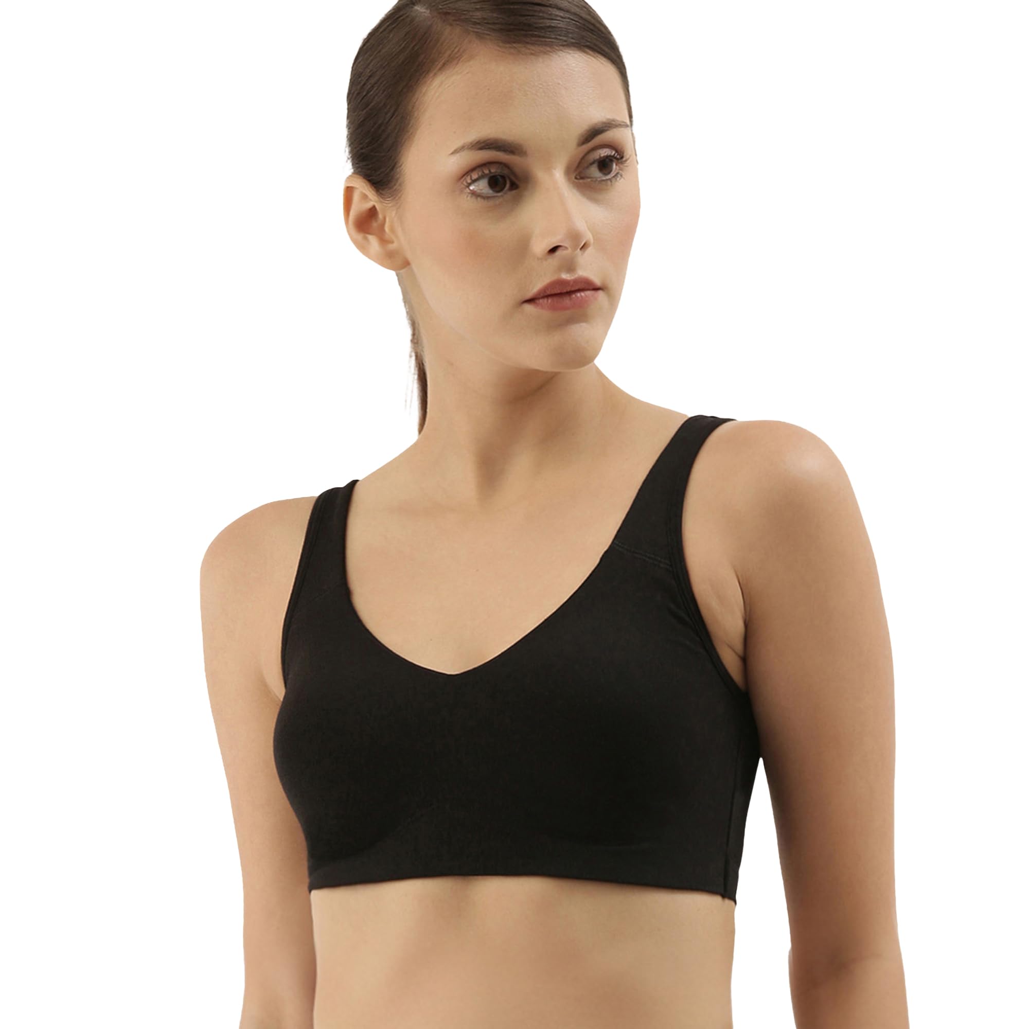 Enamor Easy Slip-On and Back Keyhole Women's Cotton Everyday Beginner's Bra - Padded, Wirefree, Full Coverage - A106