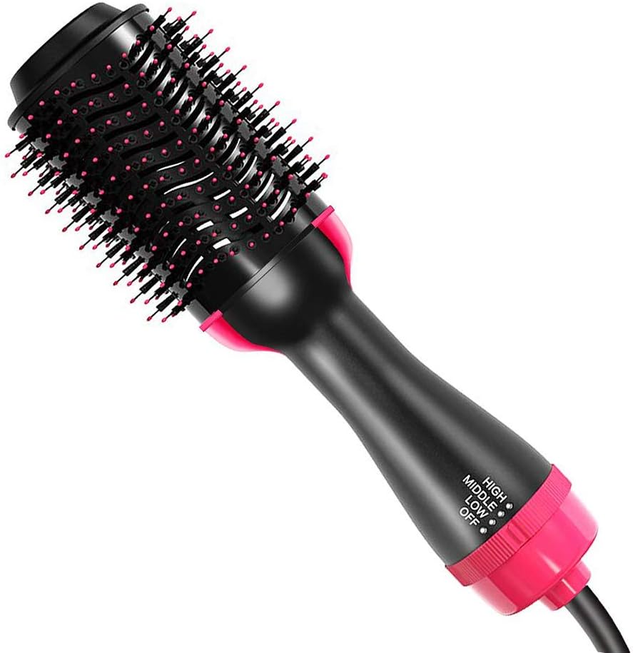 One-Step Hair Dryer & Volumizer, MQB 3 in1 Hot Air Brush Styler, Hair Straightener Curler Brush, Smooth Frizz with Ionic Technology