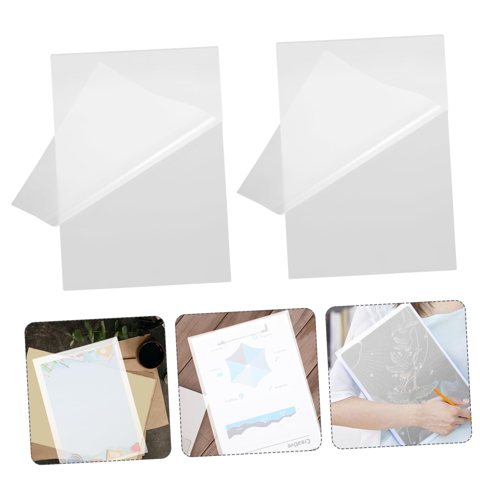 NUOBESTY 100 Pezzi Trasparenti Per Laminazione in Pet Pellicola Per Laminazione in Plastica Fogli Trasparenti Per Fotografica
