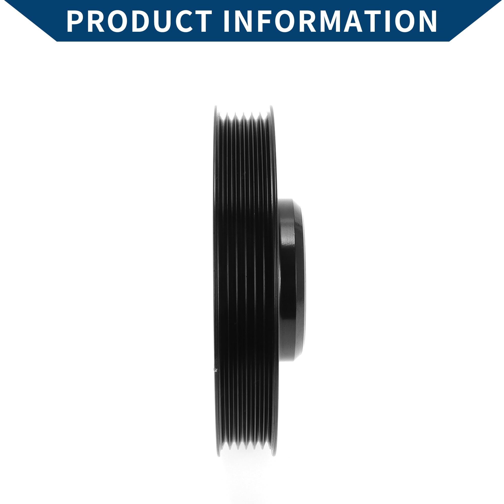Polea De Cigüeñal Armónico para Kia Sportage 05-10 1pc | Negro, Aleación De Aluminio, 6 Ranuras, 1 Pc, OE 2312437520, Diseñado Para Restaurar Función De Polea, Reemplazo Duradero