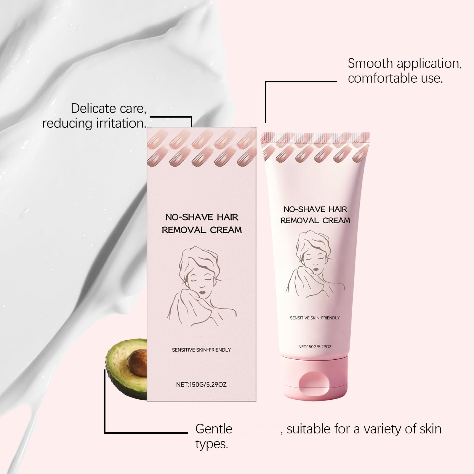 No Shave, crema depilazione per donne e uomini, crema depilazione per gambe, braccia e zona bikini, senza dolore, Intim, crema depilazione per zona pubica, nutre e lenisce la pelle (6)