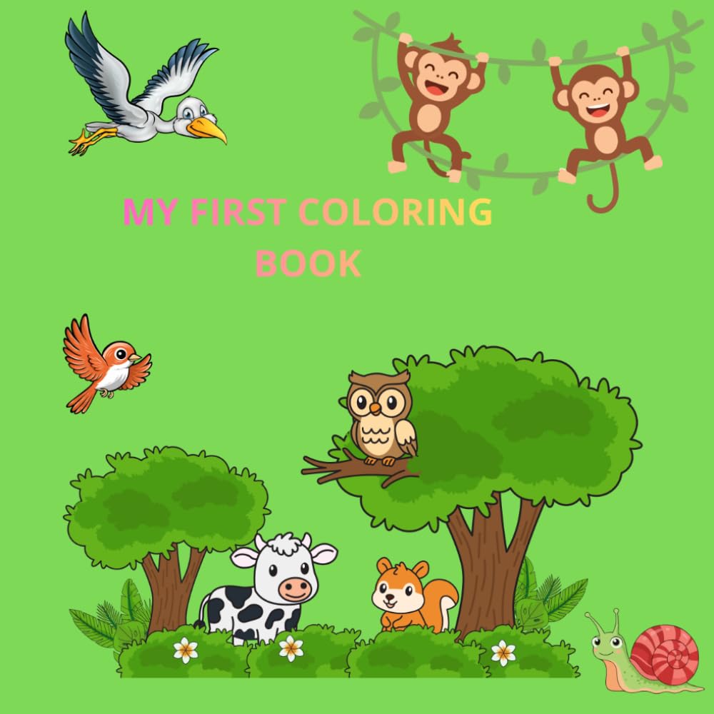 Cute Animals Coloring Book: Educational coloring pages with animals and alphabet for children 3-5