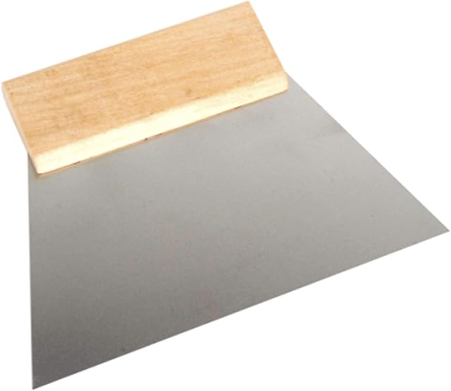 Toolty Steel Trowel, 180mm - Wooden Handle - for Adhesives, Mortars and Tiles - DIY - TLTY-0930