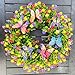 Door Wreath, All Year Round, Colourful Artificial Flowers Wreath, Artificial Eucalyptus Wreath for Farmhouse, Garden, Wall, Living Room, Hallway, Wedding, Front Door Decoration (Cutter, 43 cm)