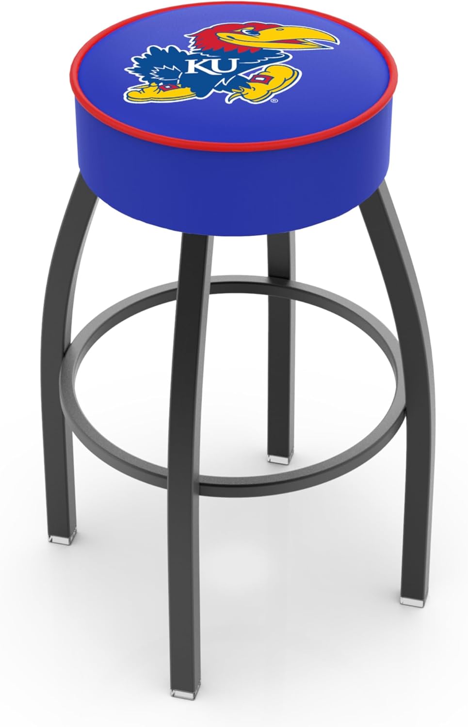 25" L8B1-4" Kansas Cushion Seat with Black Wrinkle Base Swivel Bar Stool by Holland Bar Stool Company