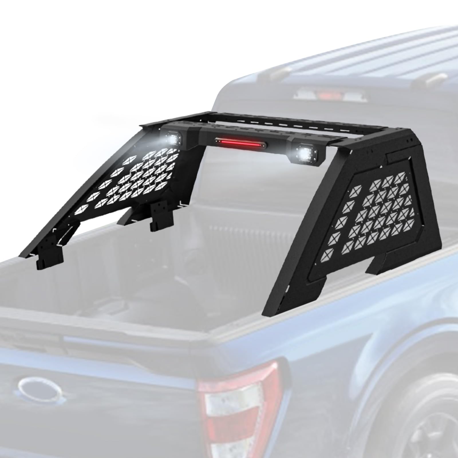 Photo 1 of Partree Roll Bar Adjustable Fit for Ford F150 & Chevy Silverado 1500 & GMC Sierra & Dodge Ram 1500 & Toyota Tundra Chase Rack for Full Size Universal Pickup Trucks w/LED Lights & Brake Light