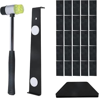 Oedema 23 Pcs Flooring Installation Kit Laminate Vinyl Wood Flooring Tools with 23 Spacers, Tapping Block, Heavy Duty Pull Bar and Hammer, Black