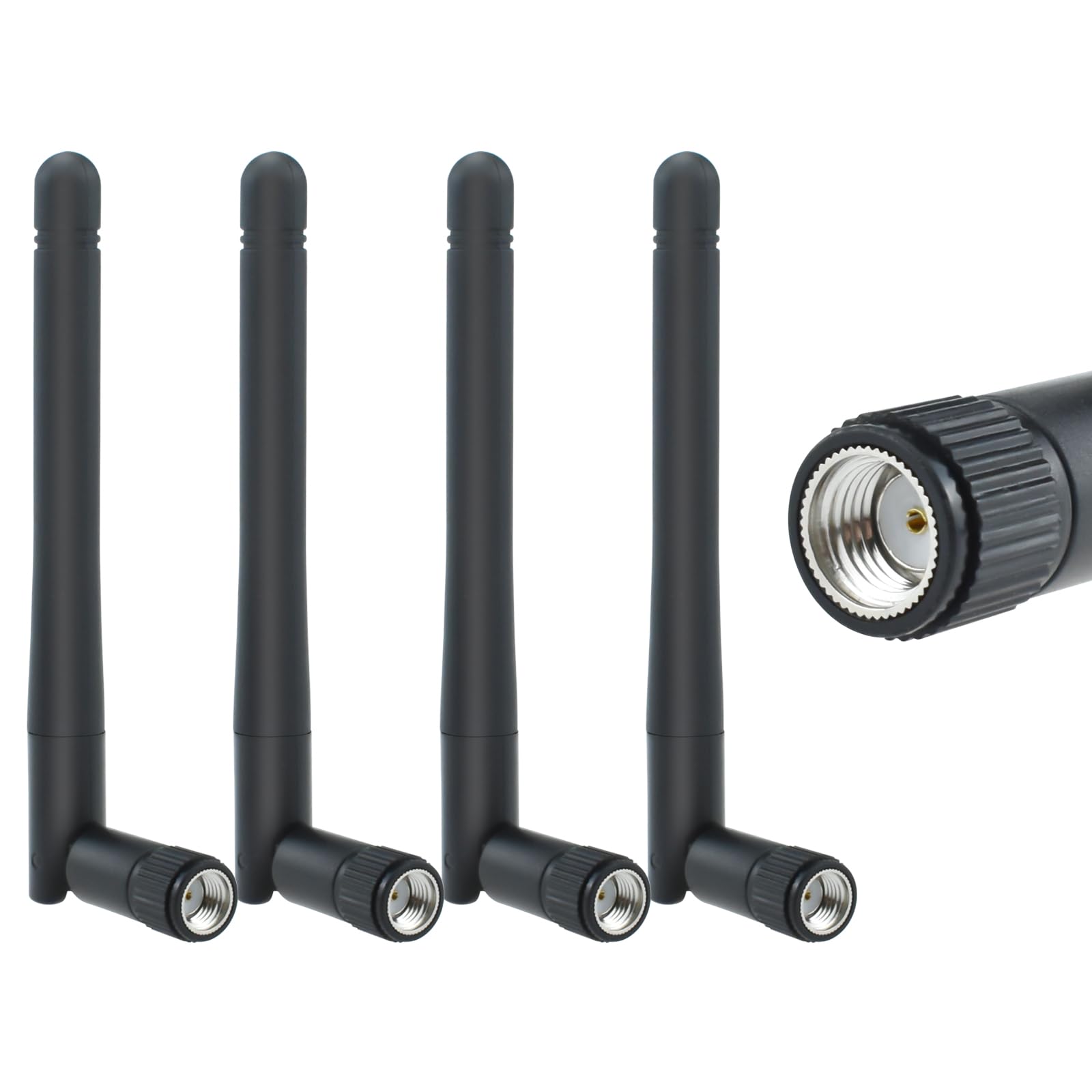 ZDRU 2.4GHz / 5.8GHz Dual Band WiFi Antenna, 3dBi MIMO RP-SMA Male Antenna for WiFi Router Wireless Network Card USB Adapter Security IP Camera Video Surveillance Monitor (4 Pack)