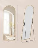 SONGMICS Full Length Mirror, Arched Full Body Floor Mirror with Stand, Aluminium Alloy Frame, Tempered Glass, for Bedroom, Living Room, Cloakroom, Rounded Corner, 150 x 40 cm, Matte Black LFM055BD01 - 5