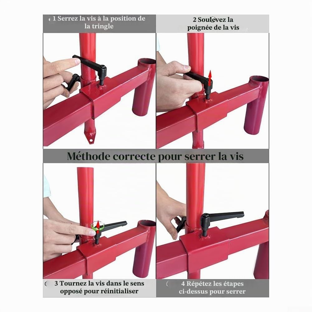 Changeur de pneu manuel avec adaptateur tête de canard et cône de centrage – Acier moulé robuste pour pneus de 16" à 21", compatible avec voitures, camions, SUV, VTT