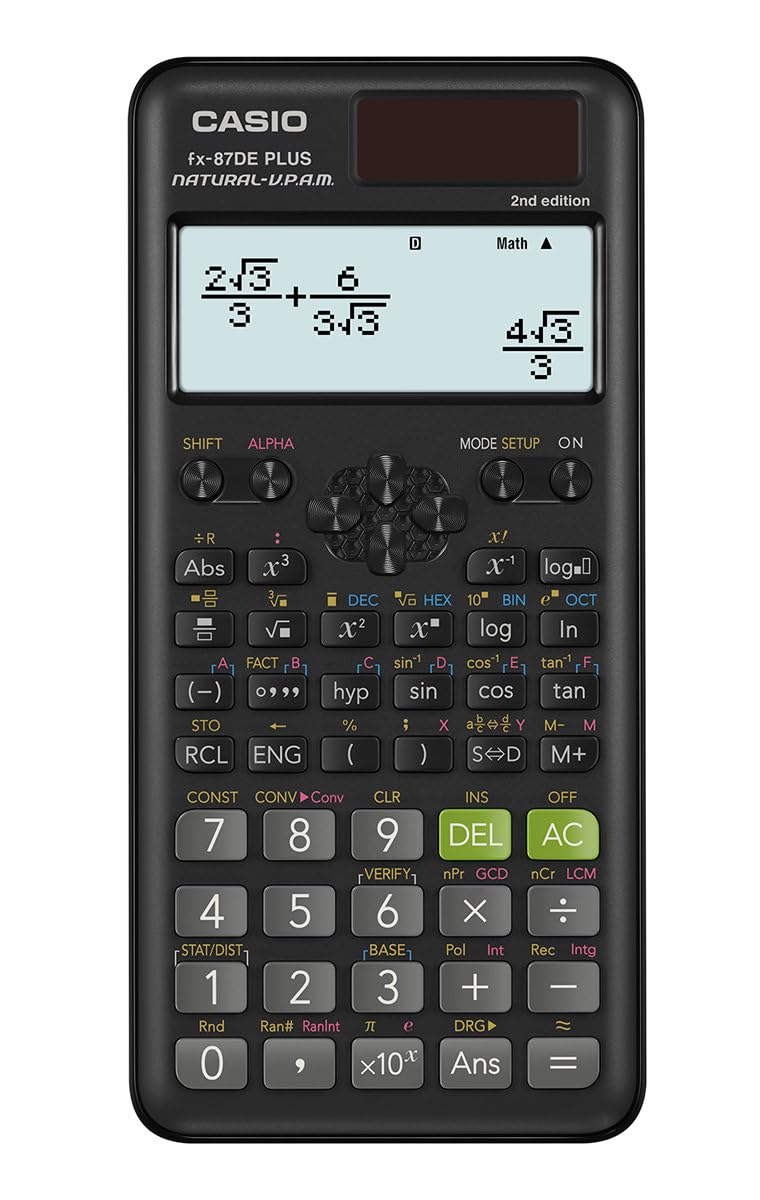 Casio FX-87 DE Plus II Schulrechner mit CalcCase Schutztasche & Fachbuch - Wissenschaftlicher Taschenrechner - Classic Set (Türkis)