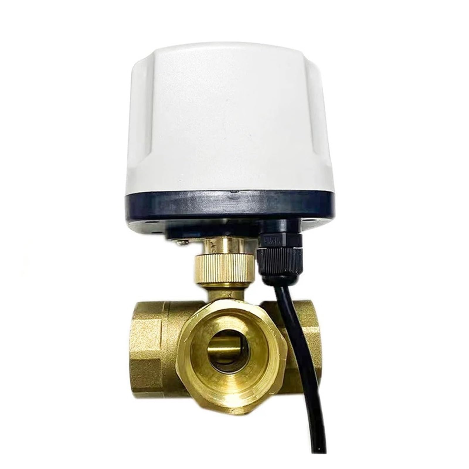Vanne À Bille Motorisée En Laiton, 1/2 "3/4" 1 "1-1/4" 1-1/2 ", 3 Voies, Étanche IP65, Fils, 2 Commandes, Type T/L(1-1/4",L Type,AC)