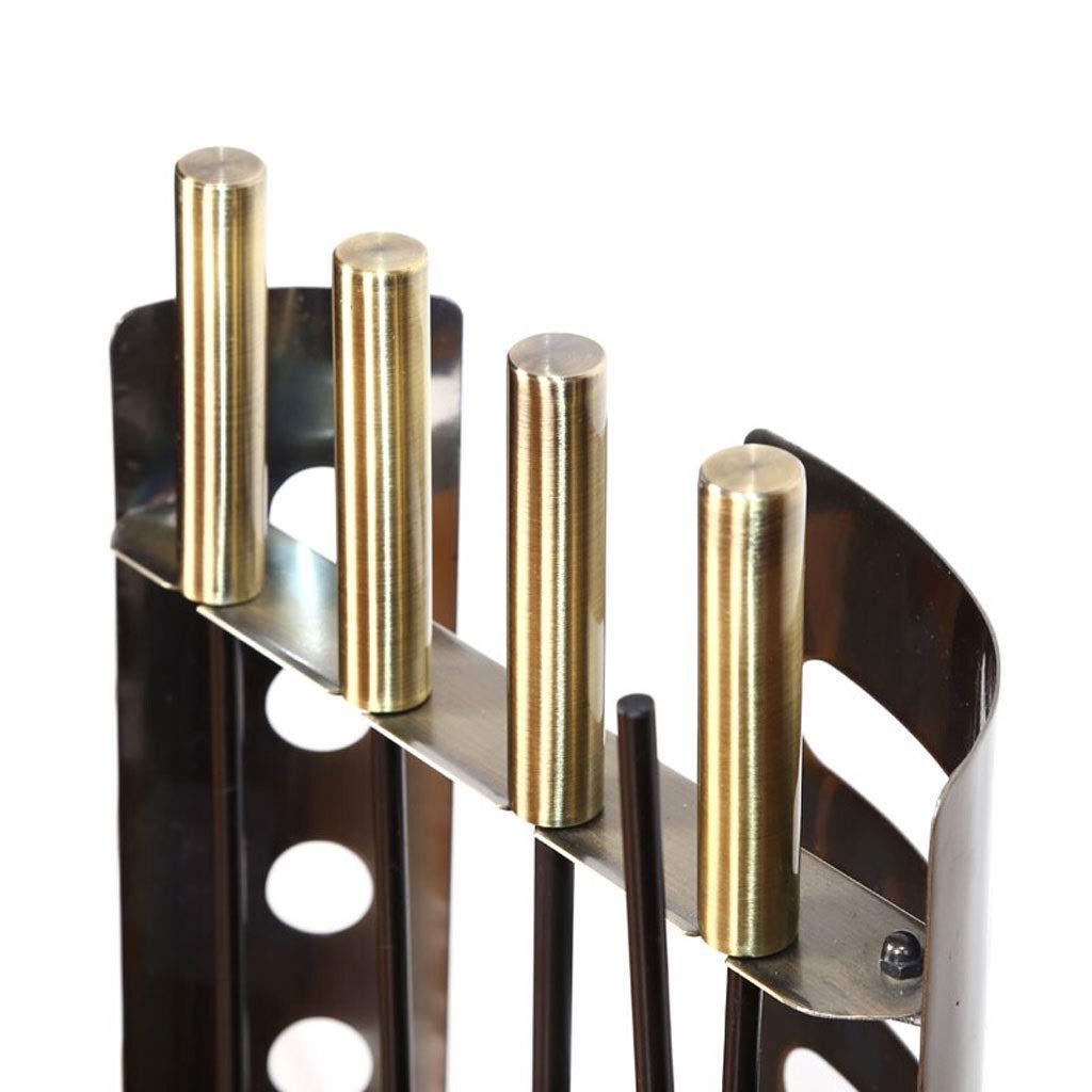 Set di Attrezzi per caminetto 5 Pezzi Utensili per caminetto durevoli in Ferro battuto, caminetti da Esterno per Interni Set di Strumenti per focolare con piedistallo Supporto per