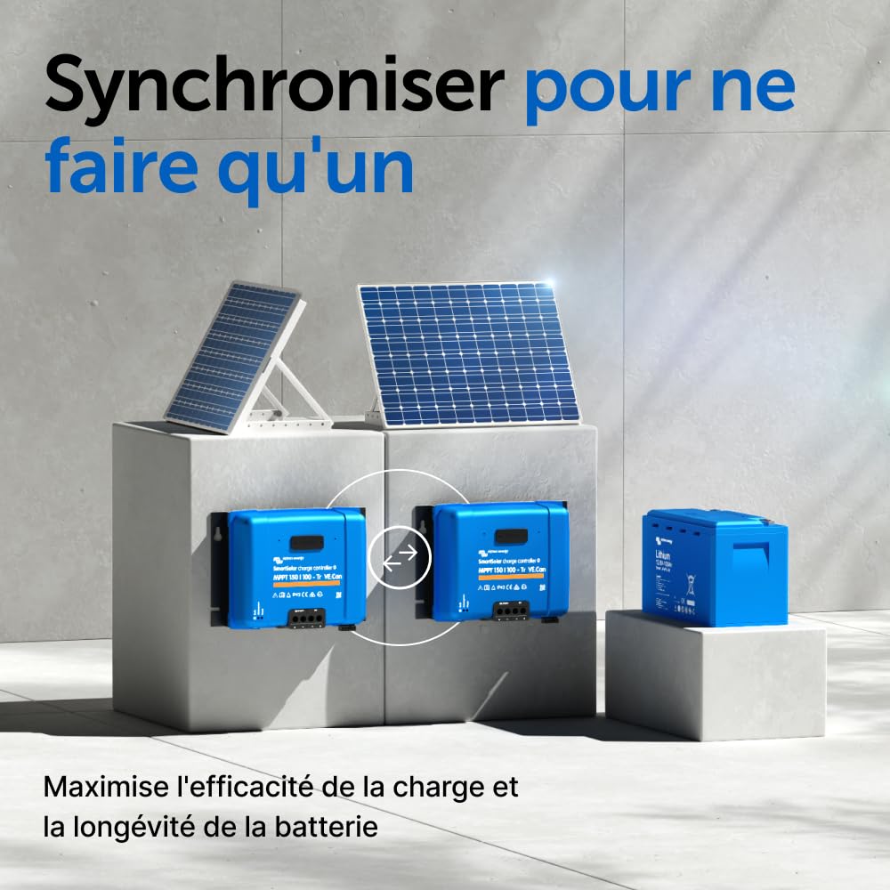 Victron Energy SmartSolar MPPT Tr VE.Can 150V 100 amp 12/24/36/48-Volt Contrôleur de Charge Solaire (Bluetooth)