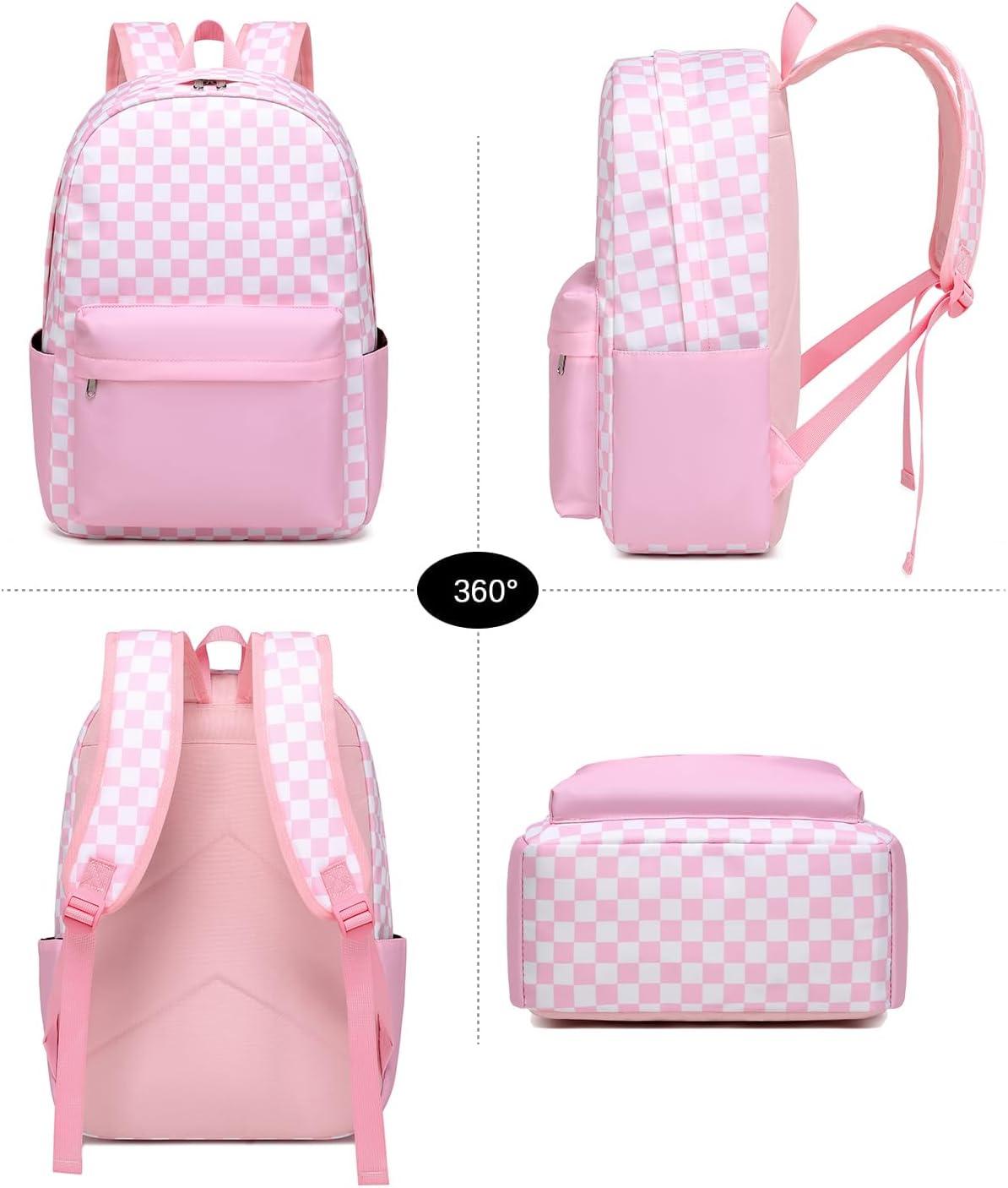 Joyfulife Girls Backpacks Kids Bookbags Teen Backpacks for School Student Backpack with Lunch Box Pencil Bags 3 in 1