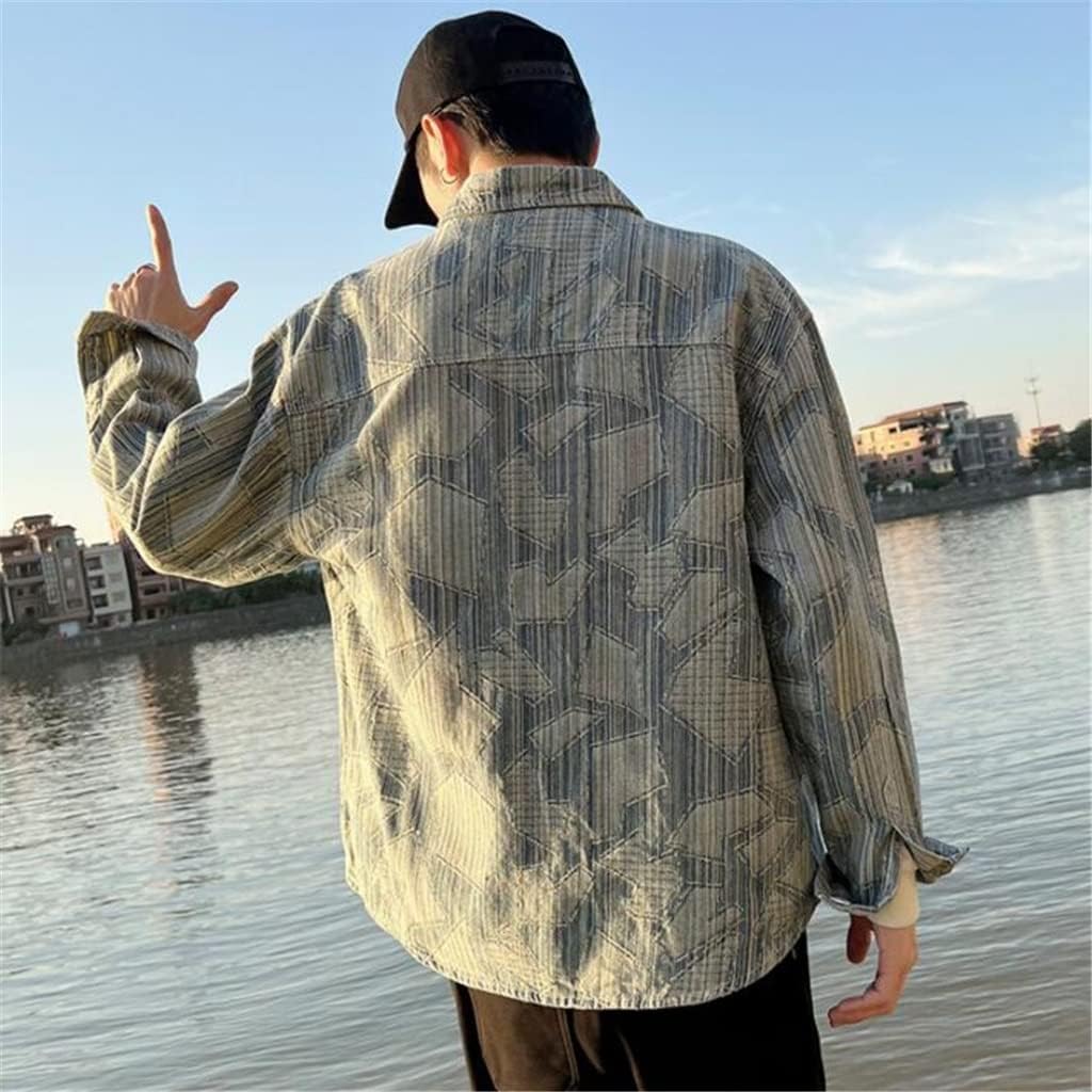 Denim Jacket Men's Spring And Autumn New Retro Trendy Handsome Tooling Clothes(XL code)