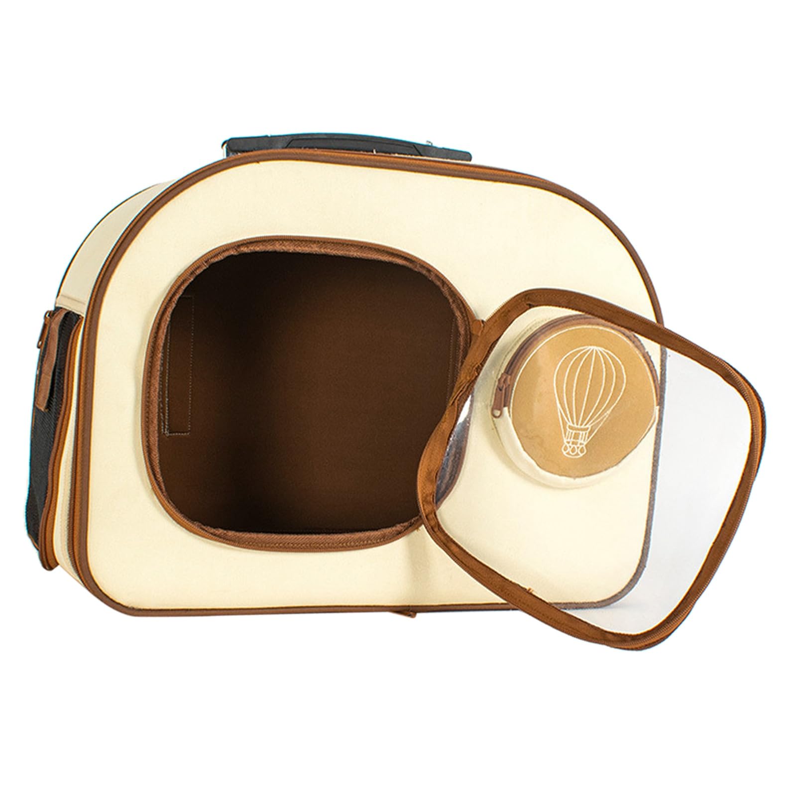 Generic Zaino per Sacchetto per Gatti, Manico in Gomma Backpack Gatto Finestra Trasparente Beige di Grande capacità per il Campeggio (Zaino beige)