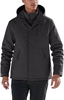 Men's Thermal Jacket Windproof with Removable Fleece Lined for Outdoor Activities such as Hiking Camping Leisure