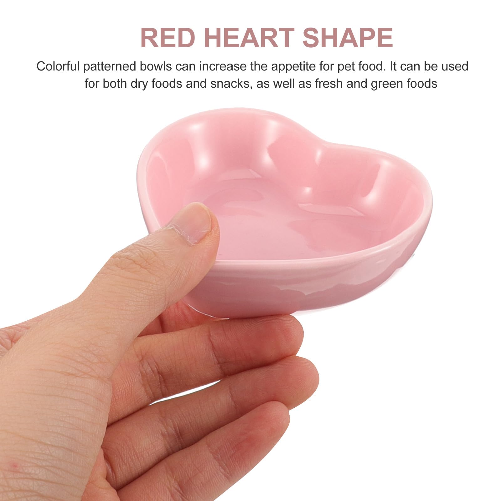 Bol pour Hamster en Céramique de Cœur Rose Résistant à l'usure Surface Lisse Accessoire pour Écureuils et Rats
