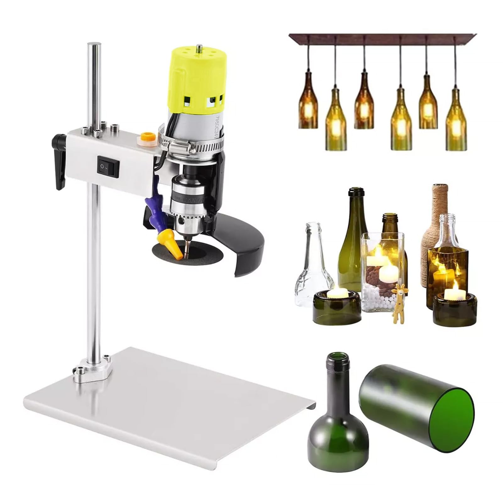 Elektrischer Glasschneider für Flaschen 6000r/min Flaschenschneider Glasflaschenschneider Glasschneider Schneidwerkzeug für Weinflaschen, Seeglas, Handwerk, DIY Blumentopf