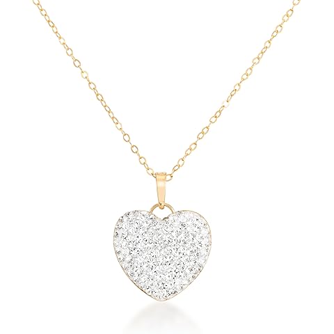 3/4 CT. T.W. Simulated Diamond Heart Pendant in 14K Yellow Gold over Sterling Silve...