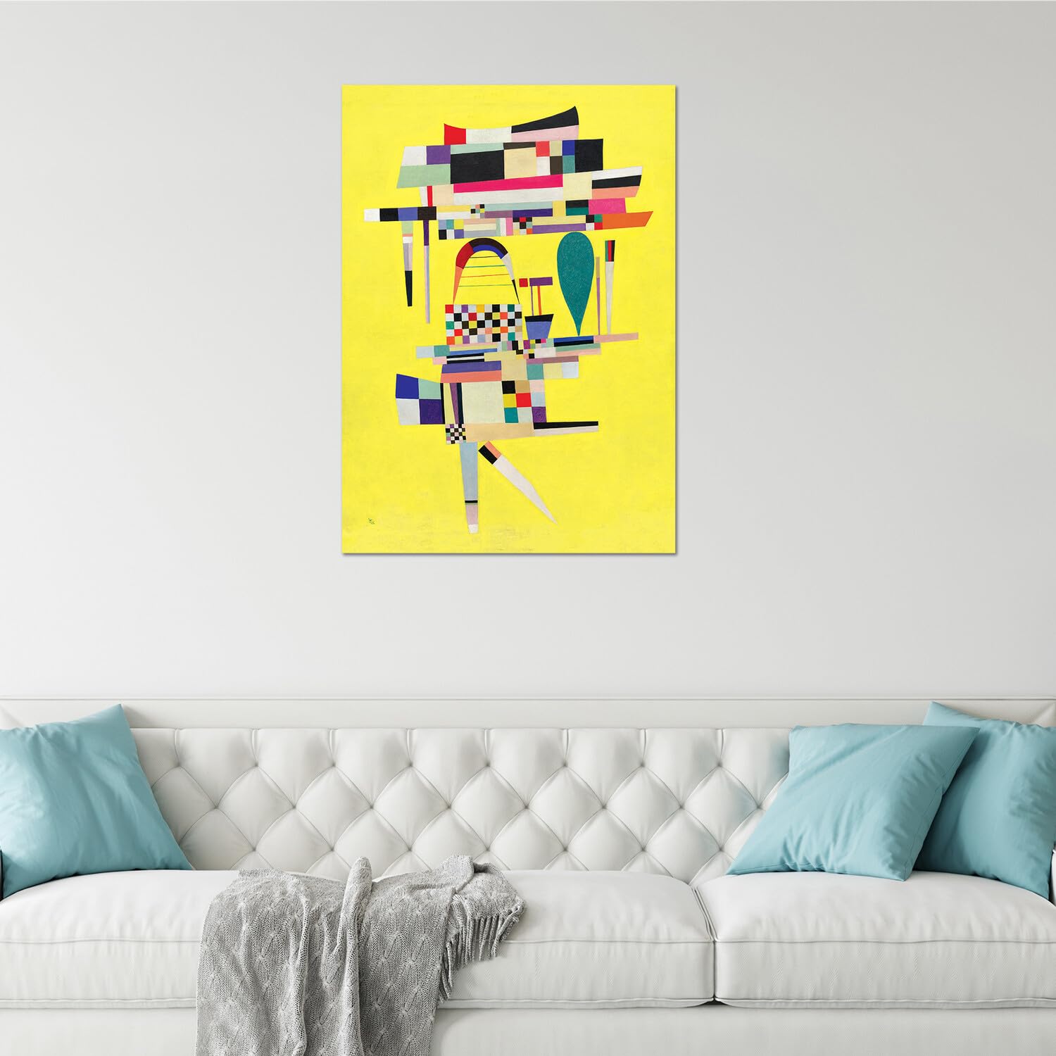 Giallobus - Quadro - Vassily Kandinsky - Pittura gialla - Vetro acrilico - 70x100 - Pronto da appendere - Quadri moderni per la casa