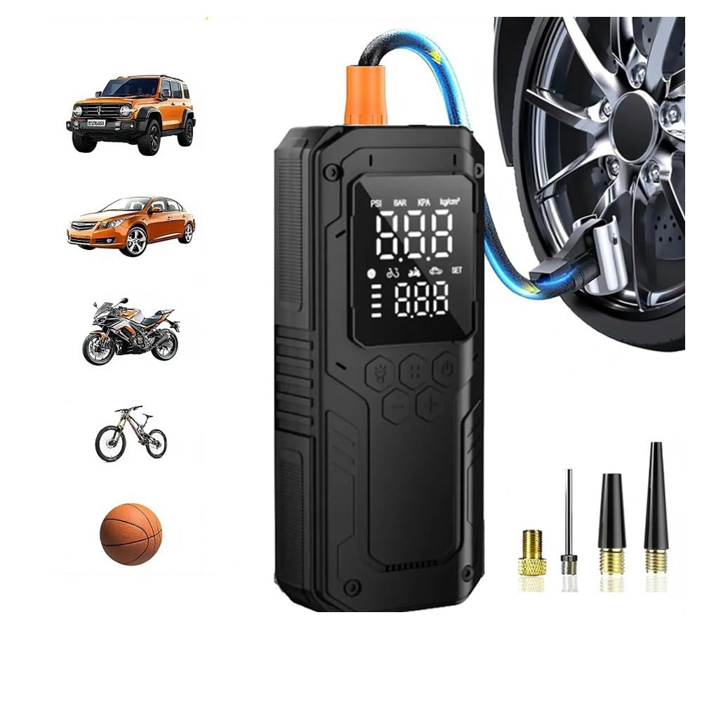 Inflador Ruedas Coche Bomba de Aire para Coche de 150PSI, Inflador de neumáticos Digital, compresor de Aire con Cable de alimentación de 12V CC Compresores de Aire portátiles