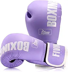 FIVING Luvas de boxe estilo profissional para mulheres, couro PU, treinamento, muay thai, luta, kickboxing, luvas de saco de pancadas pesadas, luvas de treino para mulheres