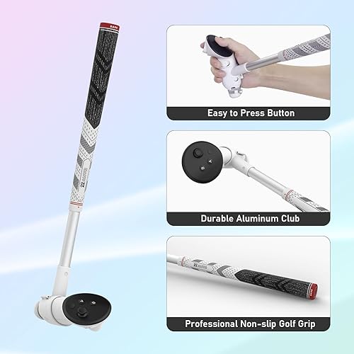 Miniatura 5 de UPOK VR Golf Club Attachment Compatible with MetaOculus Quest 3 - Controllers Grips Professional Handle Sleeve for Golf +, Golf 5,eClub Enhance