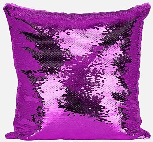 DAILY GIFTS Personalised Unicorn Design Any Name Magic Reveal Pink Sequin Cushion Cover 141 (Case + Filling)
