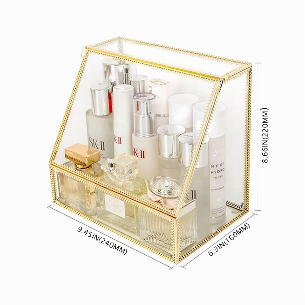 Kosmetikorganizer,Make-up-Pinselhalter,Make-Up Organizer, Lippenstift Organizer, Schmink-Aufbewahrung f. Nagellack, für Dresser Schlafzimmer Badezimmer (Staubdichte Aufbewahrung)
