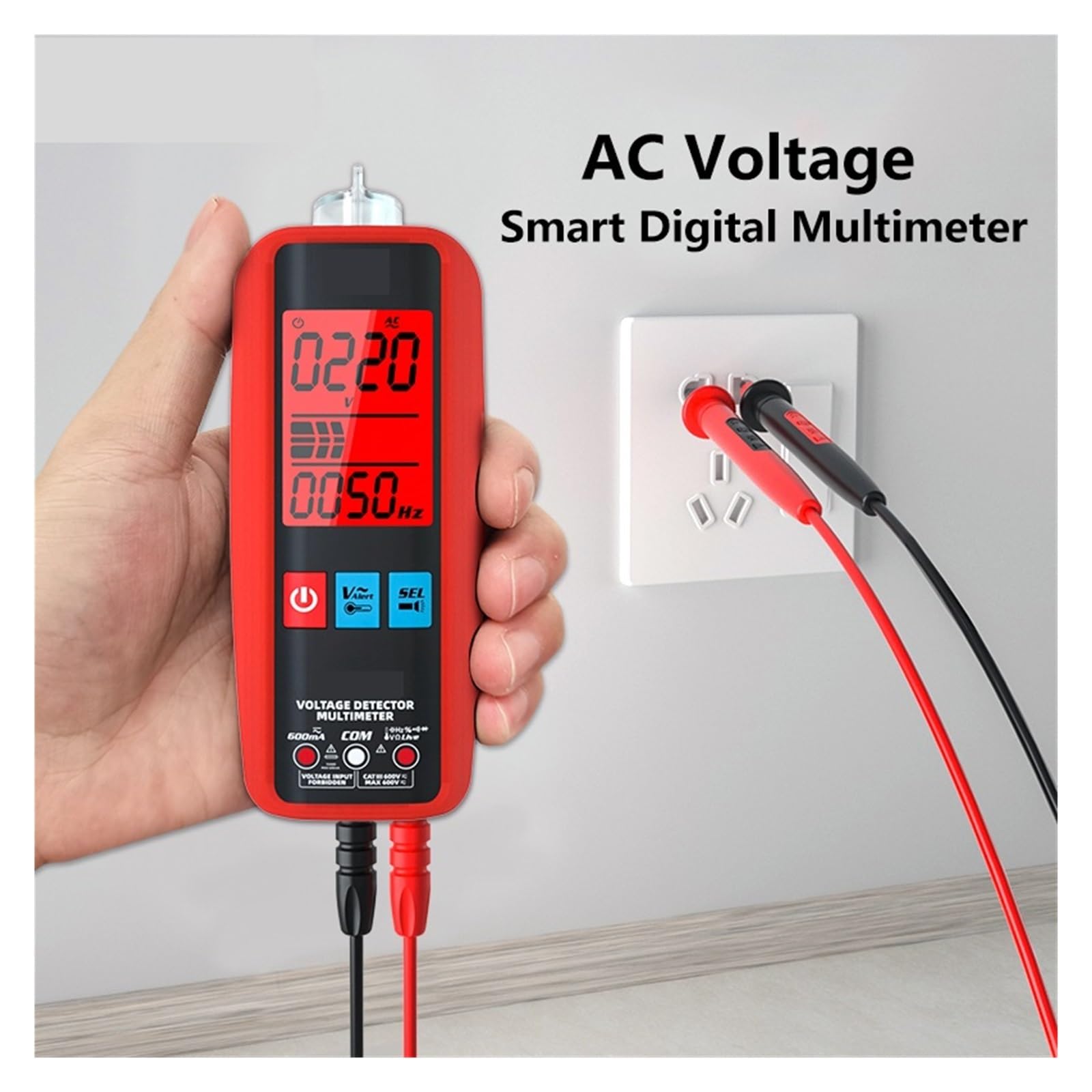 Mini Multimetr Cyfrowy 6000 Zlicza True DC AC Tester Napięcia Prądu Auto Zakres Dioda Pojemnościowa Ohm Temp NCV Szybko Dokładnie Łatwy Odczyt(A5X USB Charging)