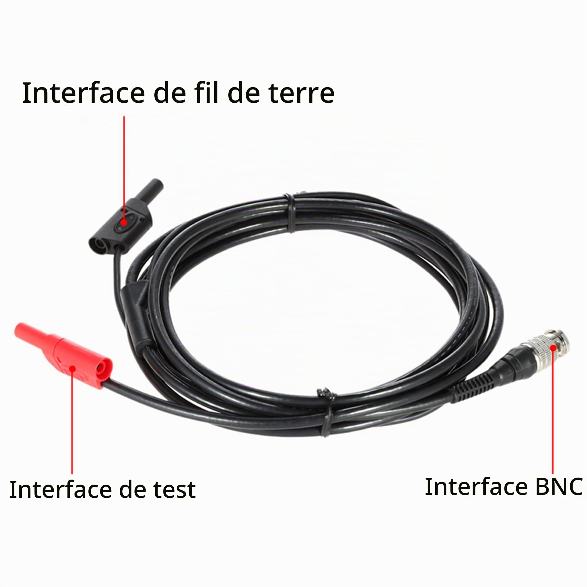 HT30A+ HT201 Hantek Ensemble d’accessoires pour oscilloscope Connecteur BNC Cordons de test automatique, câble de test de signal et atténuateur 10 MHz 20:1 pour l’aide à la mesure automobile
