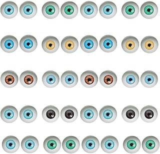 Julie Wang 100pcs Mixed Colorful Students Round 10mm Glasses Time Gemstone Cabochons Flat Back Craft DIY Doll Making Scrapbooking Embellishments Decorations Handmade Jewelry Findings