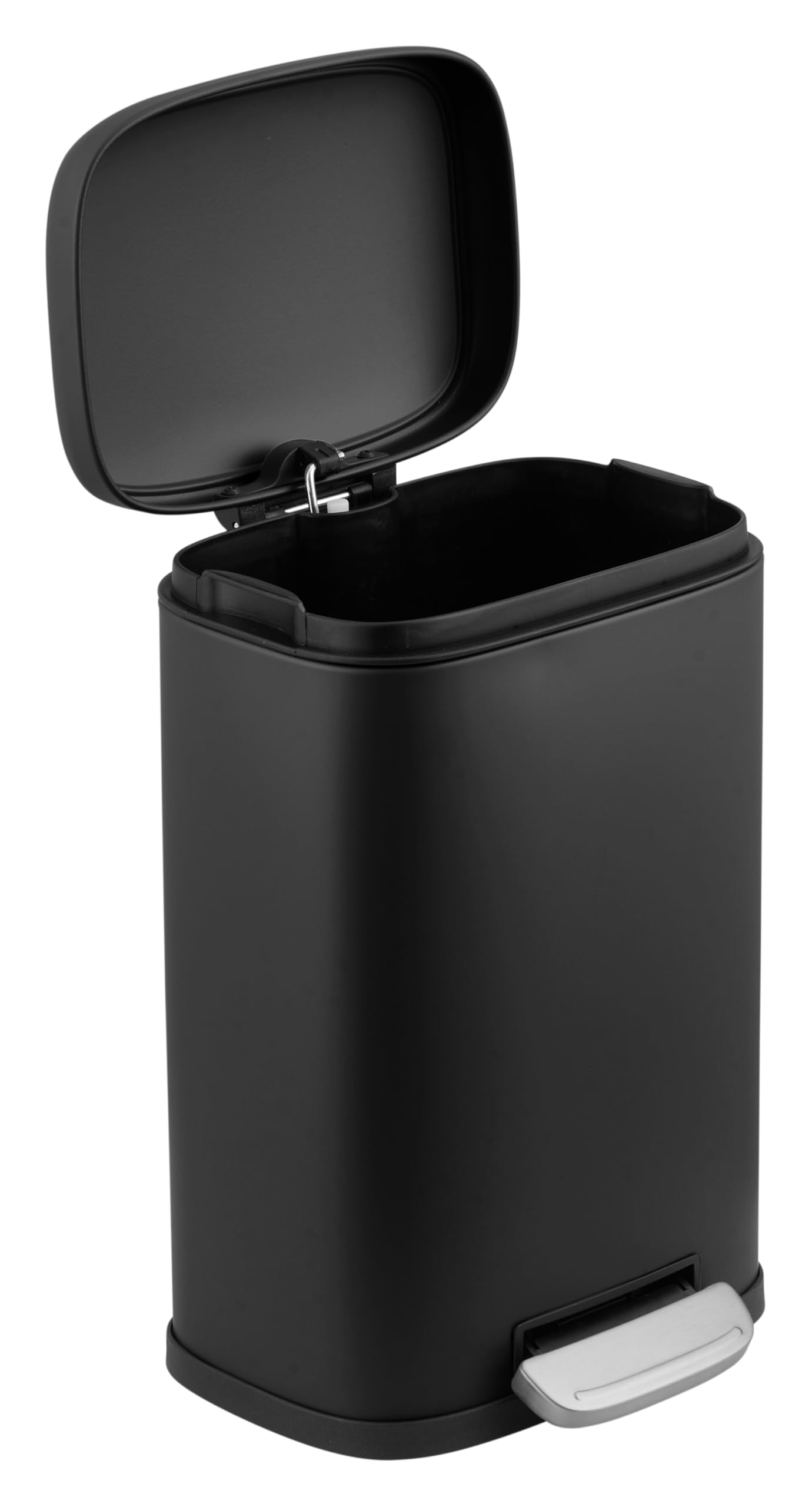 GarveeHome 5L Treteimer Edelstahl, Soft-Close, Anti-Fingerabdruck, Schwarz | Rostfrei; Abfalleimer; Inneneimer; Bad; Küche; Büro; Hygiene; Geräuschlos; Robust; Schmal; Kompakt; Kosmetikeimer; Tretpedal