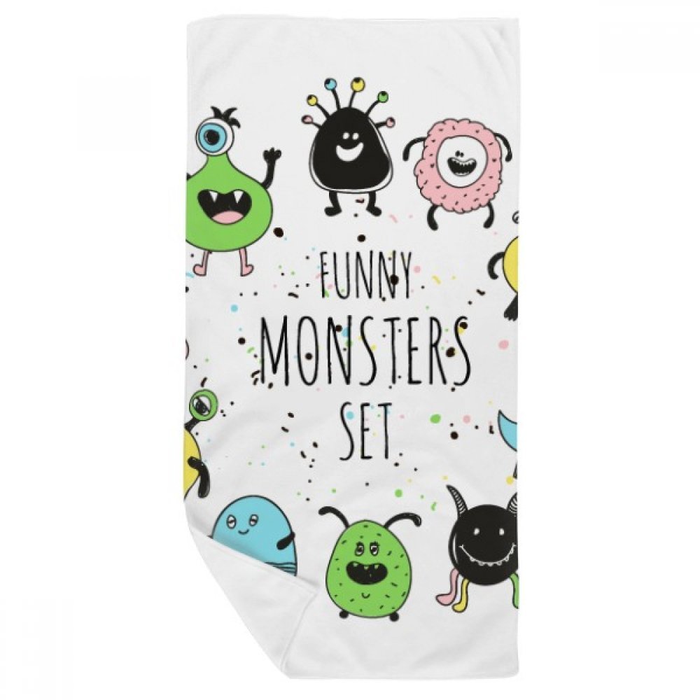 Serviette de bain Univers et Alien Monstre multicolor 35x70cm pour peau sensible