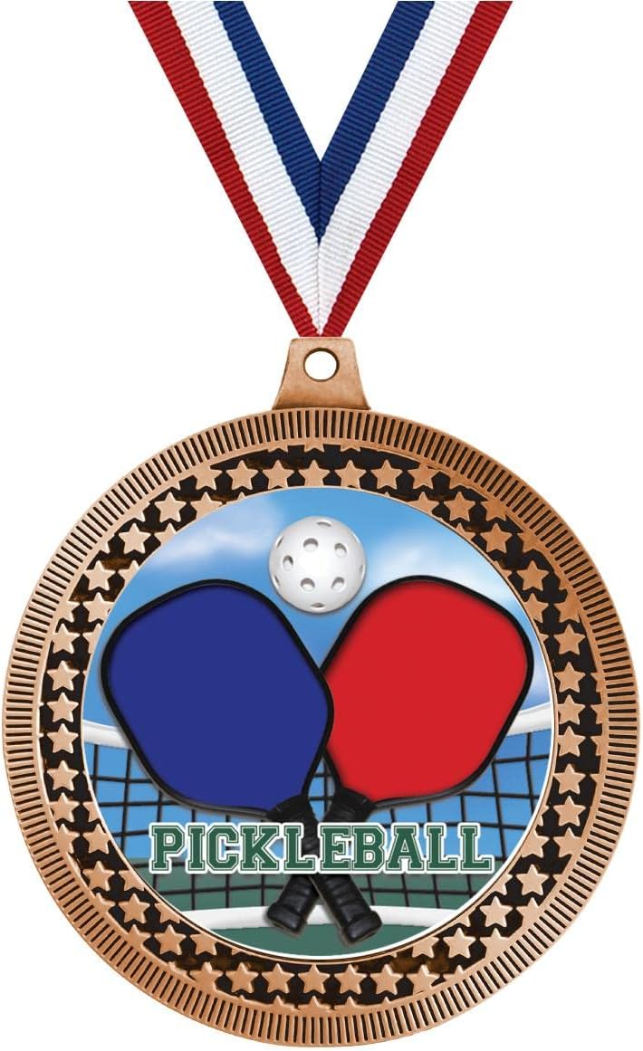 2.75" Pickleball Medal Award, Bronze Vega Pickleball Team Trophy Award Includes Free Neck Ribbon